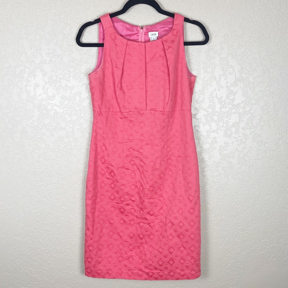 Cache coral pink textured shift dress